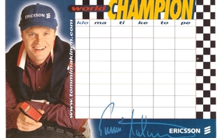 TOMMI MÄKINEN World Champion Ericsson Mainospostikortti