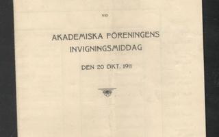 v. 1911 plaseerauslista akateemiseen juhlaan Lundin yliopist