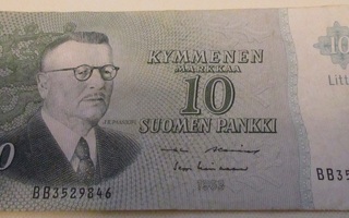 Seteli 10 mk Litt. A 1963 Suomen Pankki BB3529846
