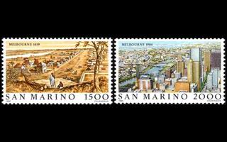 San Marino 1301-2 ** Maailman kaupunkeja Melbourne (1984)