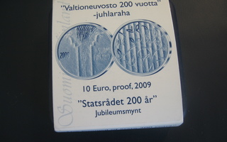 Suomi 10e hopea juhlaraha Valtioneuvosto - 2009 PROOF rasia