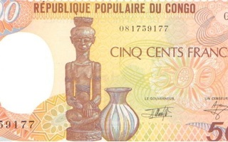 Keski-Afrikka Congo 500 fr1991