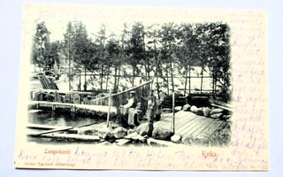 Kotka Langinkoski kalastajia - 1910