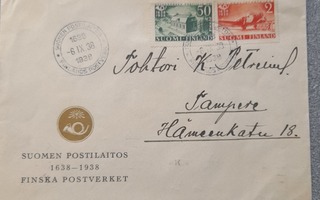 1938 Postilaitos ensipäiväkuori