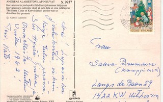 1981 joulu 1,10 mk postikortti Hollantiin