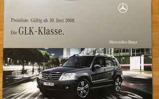Hinnasto ja lisävarusteet Mercedes GLK X204 2008. Esite