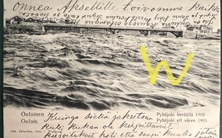 Postikortti Oulainen-Oulas Pyhäjoki keväällä 1905