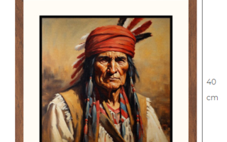 Uusi Native American taulu 40 cm x 40 cm kehyksineen