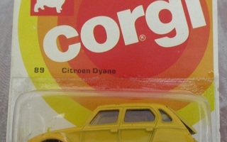 Citroen Dyane 4 door Yellow Corgi Juniors England 1981 1:57