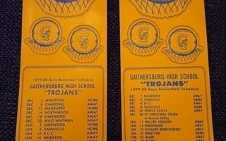 1979-80 trojans basketball tickers gaithersburg 2  timetable