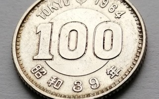 Japani 100 jeniä  1964 Tokion Olympiaraha Hopeaa