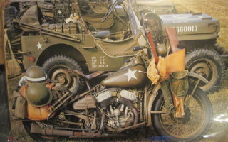 Peltikyltti Harley-Davidson WLA & Jeep