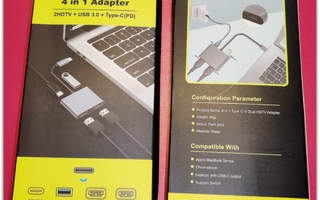 USB-C - HDMIx2 & USB 3.0 & PD -adapteri #28920