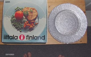 Iittala / Ahlström AURA lasi ruoka lautaset 4 kpl.