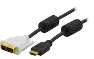 Deltaco HDMI uros - DVI-D uros Single Link kaapeli, 1m UUSI