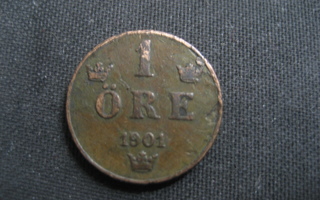 Ruotsi   1 Ore  1901  KM # 750  Pronssi  Osgar II