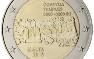 2€ Juhlaraha Malta 2016 Ggantija Temples " F "