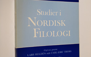 Lars (toim.) Hulden : Studier i Nordisk Filologi 65: Fest...