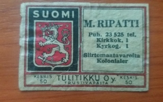 TT ETIKETTI - M.RIPATTI K1 S53