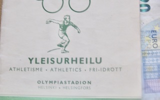 VANHA Ohjelma Helsinki 1952 Olympia Yleisurheilu  21.7.1952