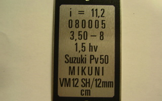 suzuki PV50 tyyppikilpi 080005