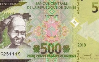 Guinea 500 Francs 2018 (2019) PNEW UNC