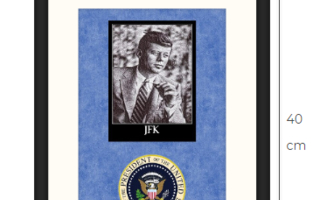 Uusi John F. Kennedy JFK taidetaulu kehystetty
