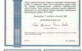 OKK optiotodistus 3 Panostaja, Leipurien Tukku, Tietotehdas