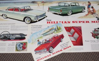 1963 Hillman Super Minx esite - KUIN UUSI - 12 sivua