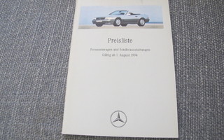 1994 Mercedes-Benz hinnasto esite - 50 sivua - Saksa