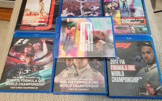 F1 ja muita autourheilu filmejä 12kpl bluray ja 1kpl dvd