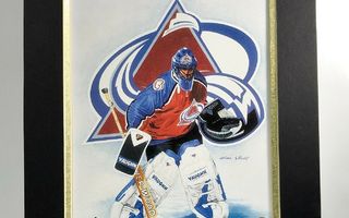 Aito Colorado Avalanche NHL litografia 1990-luku kehystetty