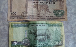 Nepal 100 ja 500 Rupees v.2019 ja 2015