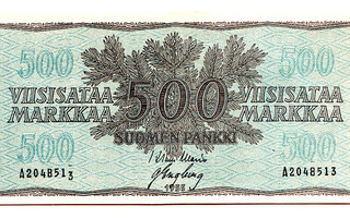 500 markkaa 1955, A 2048513, War-Eng, kl 7