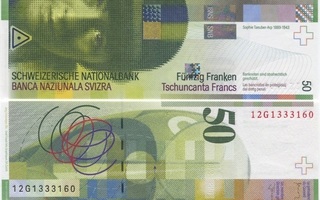 Sveitsi Switzerland 50 Franken 2012 (P-71 UUSI) UNC värikäs