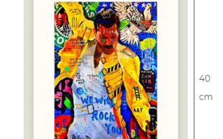 Freddie Mercury Pop Art taidetaulu kehystetty 40 cm x 40 cm