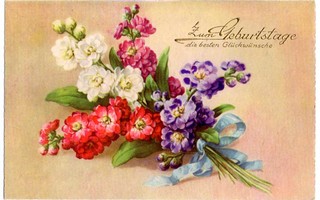KUKKIA / Värikkään kaunis kukkakimppu. 1930-l.