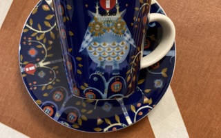 IITTALA TAIKA SININEN ESPRESSO KUPPI JA LAUTANEN