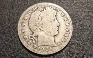 USA Barber Quarter 1905