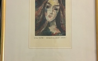 Vesivärityö naisen kasvot, Grigori Kiknadze, 1990