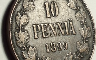 10 PENNIÄ 1899 KUVIENMUKAINEN, KATSO!