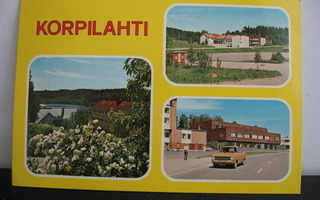 Korpilahti - 3 kuvan värikortti. Kulk. v. 1985.