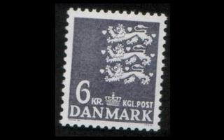 Tanska 625 ** Vaakuna 6 kr harmaansininen (1976)