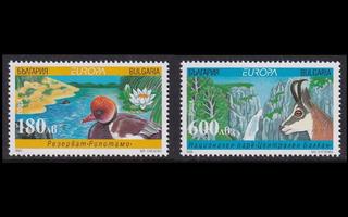 Bulgaria 4387-8 ** Europa luonnonpuistot (1999)