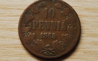 10 Penniä 1865 Aleksanteri II