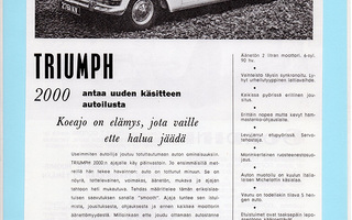 Triumph 2000 - lehtimainos A4 laminoitu