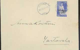 Itä-Karjala Mannerheim 3,5mk kirje Äänislinnasta Sortavalaan