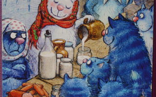 Irina Zeniuk siniset kissat maitokaupassa