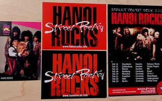 Hanoi Rocks : Vanha kortti, tarroja + flaieri