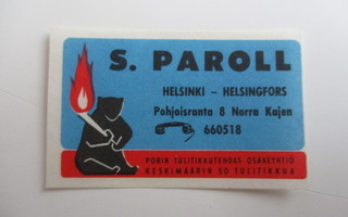 TT ETIKETTI - HELSINKI S.PAROLL T-0286